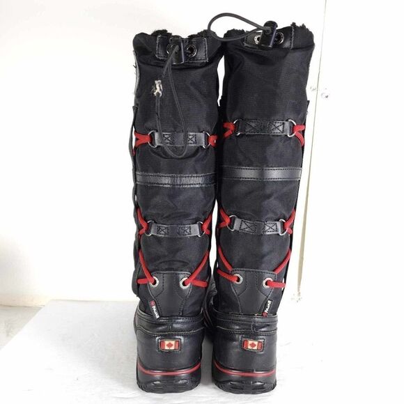 Pajar Women's US 6-6,5 Black Waterproof Lace Up Grip Insulated Tall Snow Boots - Picture 10 of 13